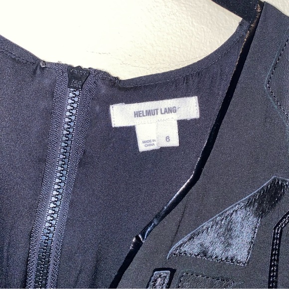 Helmut Lang Calf Fur and Goat Leather Black Dress 6 - Picture 3 of 10